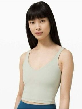 Lulu lemon light green align v-neck cropped tank top